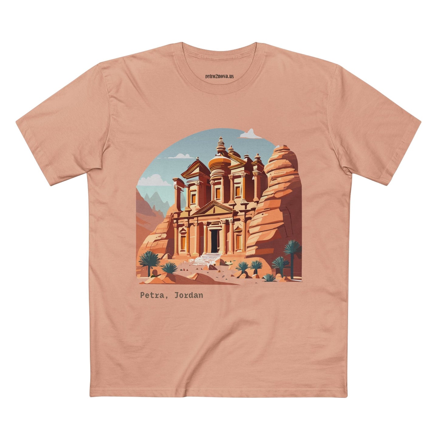 Travel Shirt Unisex Petra Tourist Shirt Art Design Premium Cotton Tee Retro2Nova