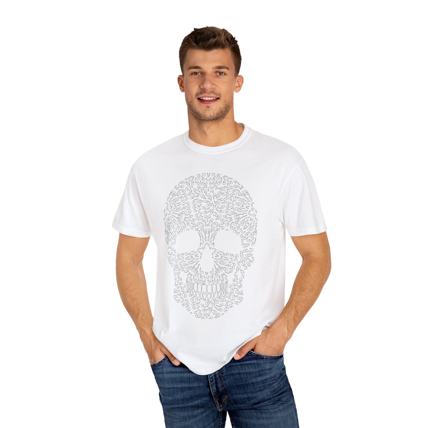 Unisex Cotton Tee Shirt with Skull