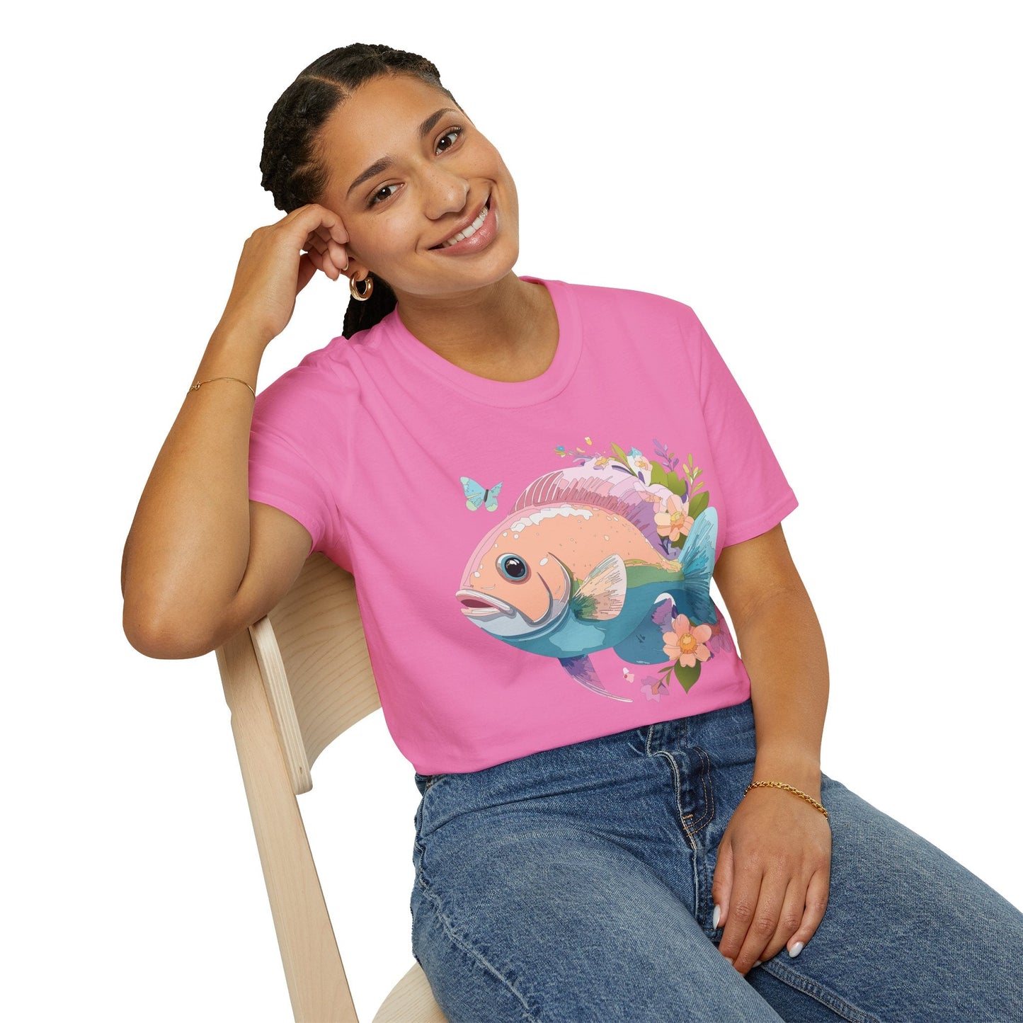 Fish Art Design Shirt, T Shirt with Fish, Graphic Shirt, Tee Shirt with Graphic Design, Shirt with Fish Graphic Art