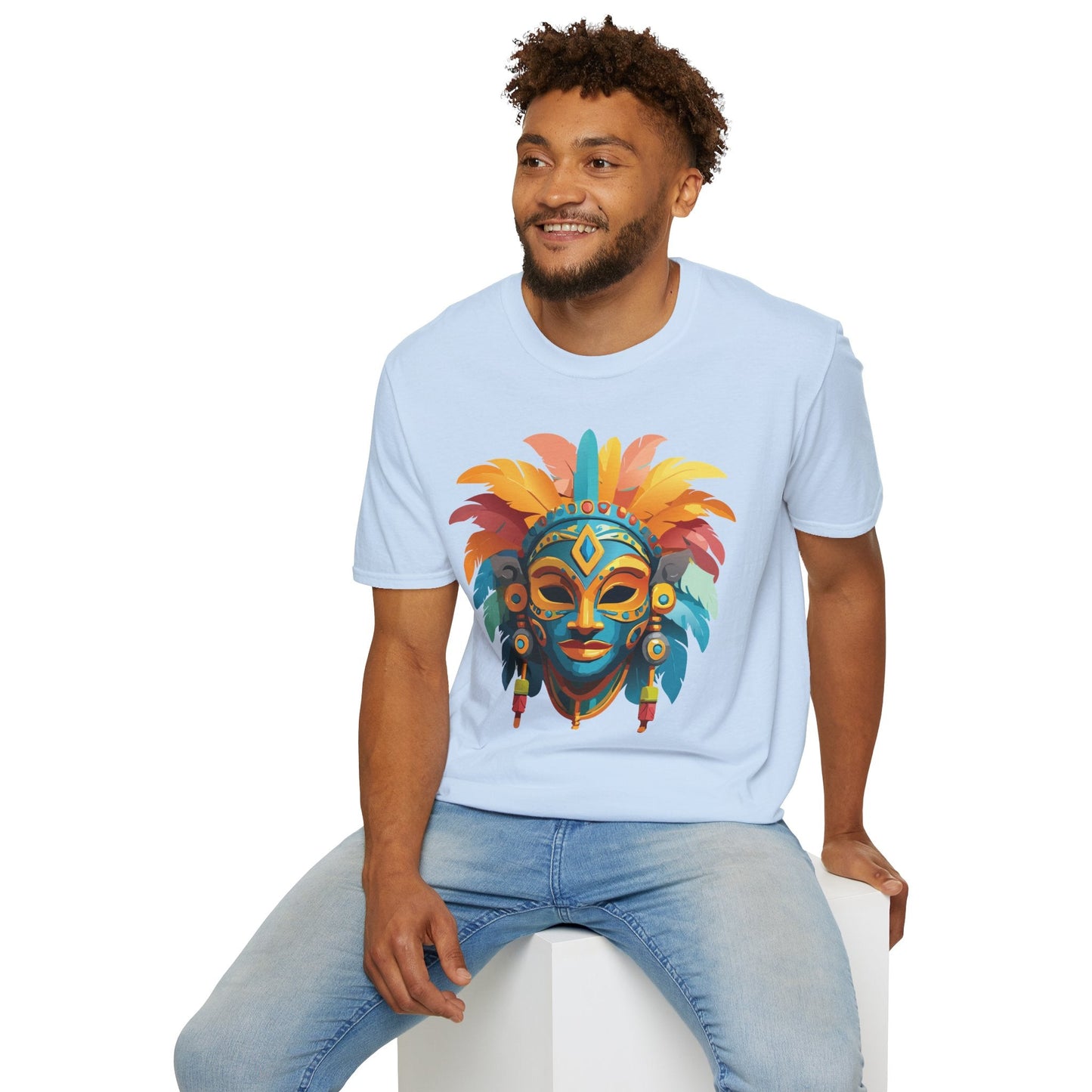 Mask Tee Shirt Unisex Graphic Design Short Sleeve Tee Gildan Softstyle 64000 Ring Spun Cotton
