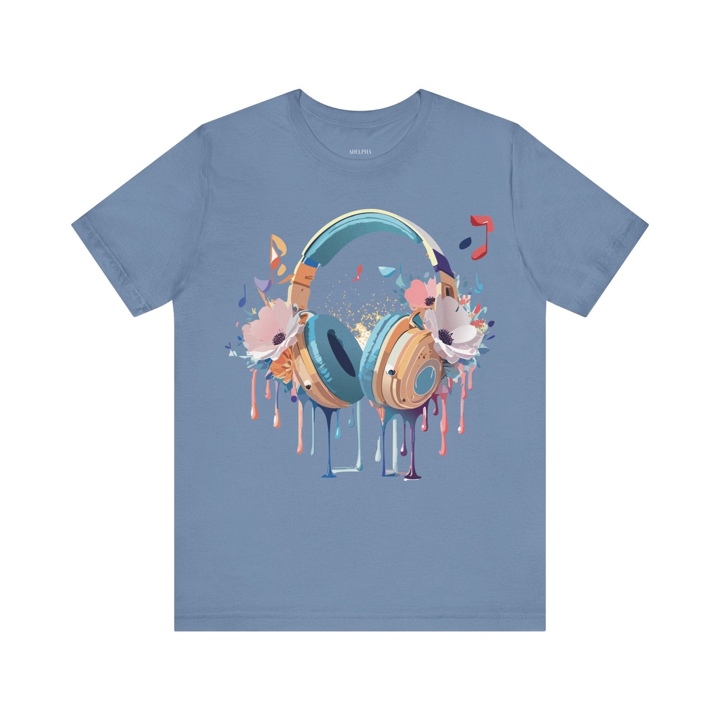 Music Graphic Unisex 100 Cotton Vintage Art with Musical Elements Tee 102