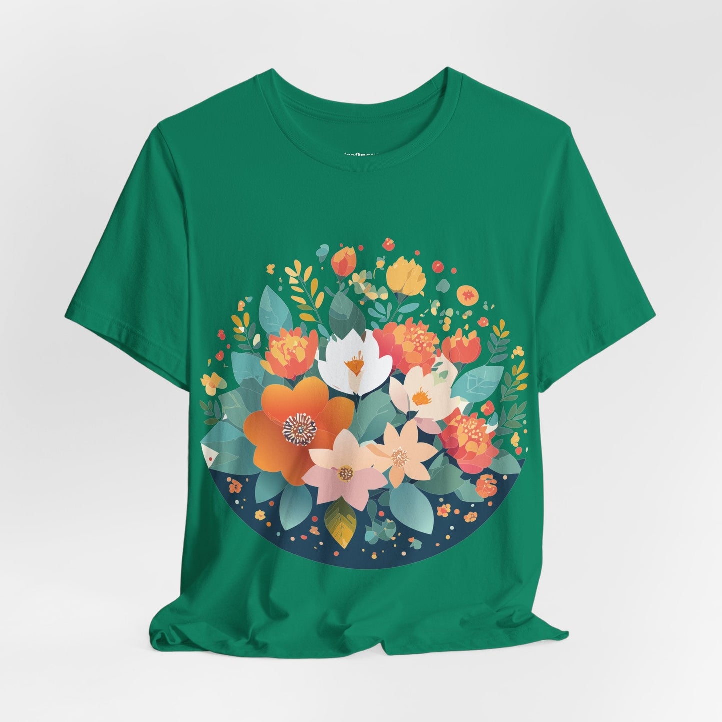 Floral Flowers Shirt Unisex Lightweight Breathable Jersey Tee Floral Pattern Short Sleeve