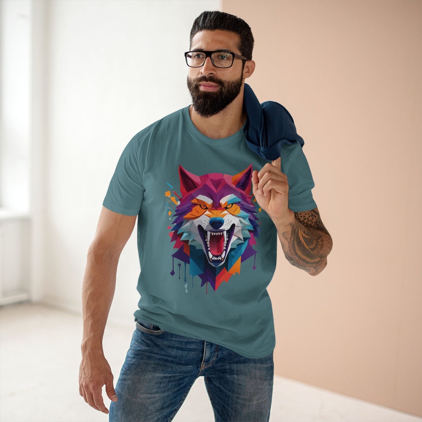Wolf Graphic Unisex 100 Cotton Staple Tee with Animal Design Artwork 17