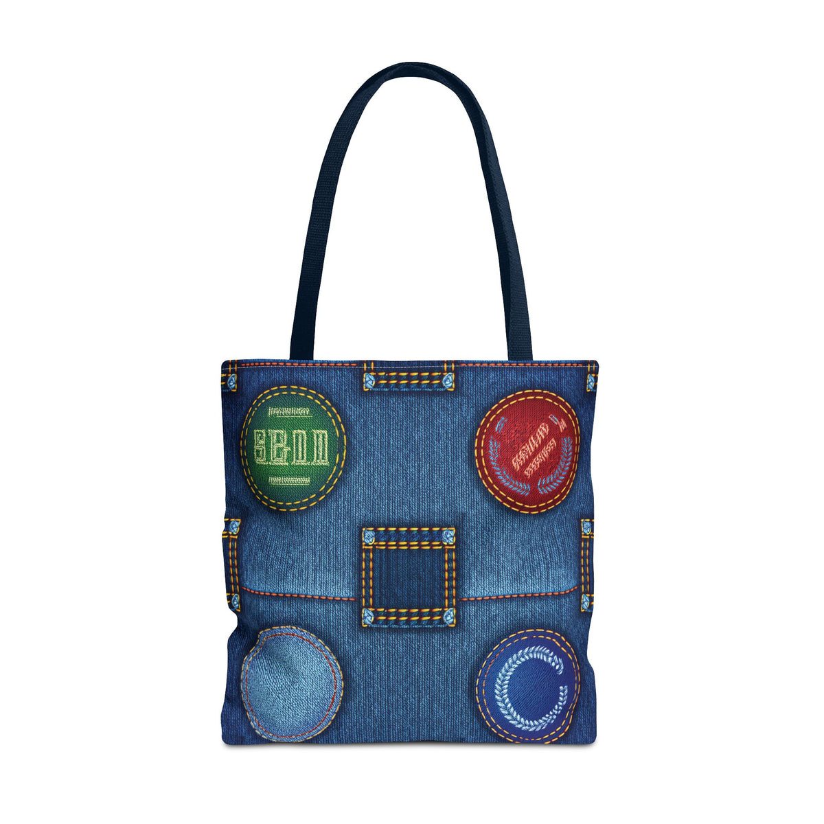 Denim Fabric Imitation Print Unisex Canvas Bag Poly Spun 3 Sizes Tote Bag 141