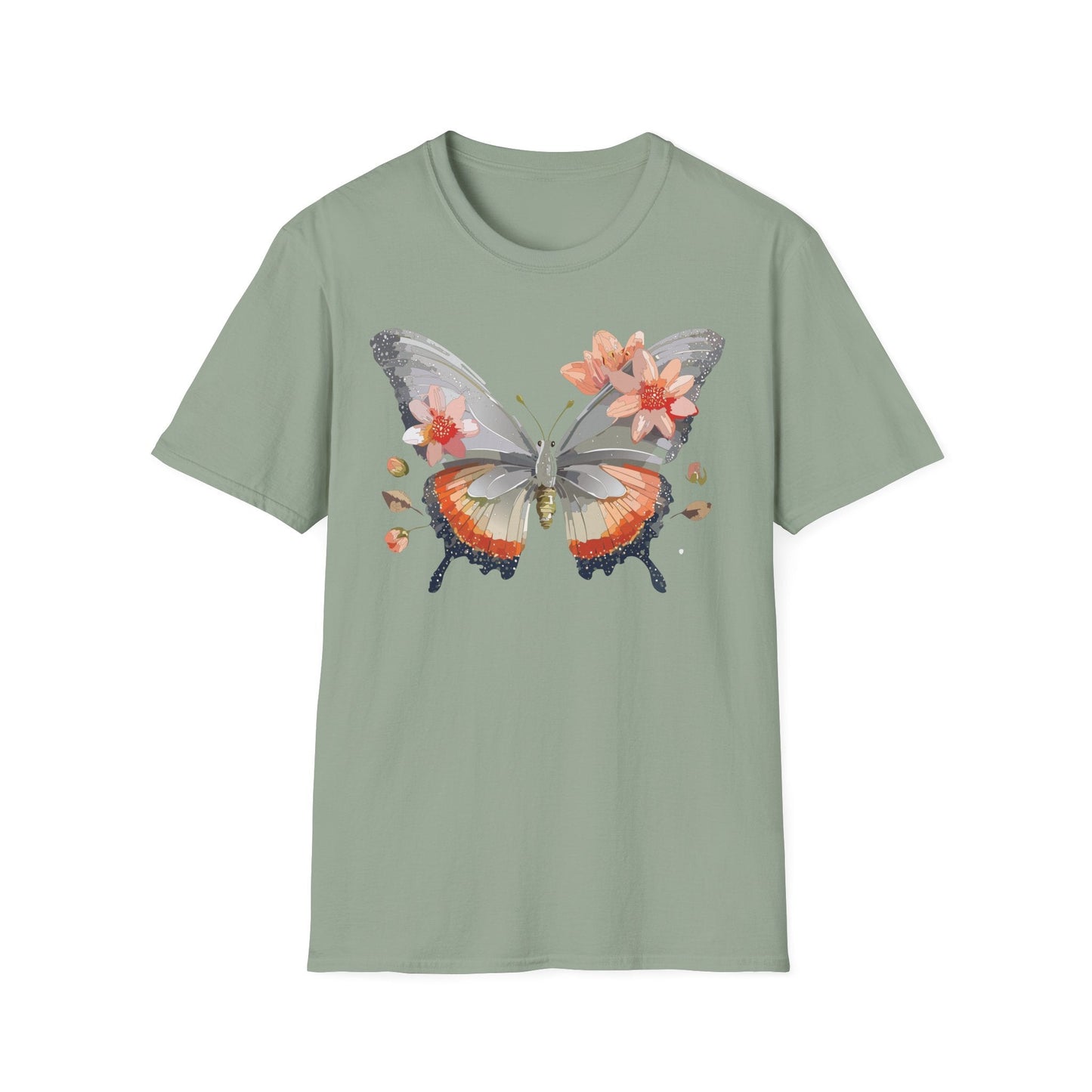 Monarch Butterfly T Shirt Unisex Softstyle Gildan 64000 100 Percent Ring Spun Cotton Tee