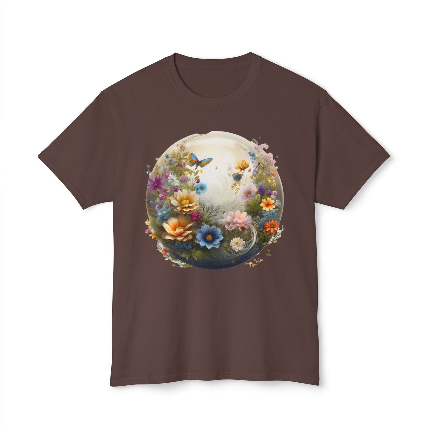 Unisex Floral T Shirt With Art Print HD Cotton Vintage Flowers Tee Shirt Soft Breathable Comfort