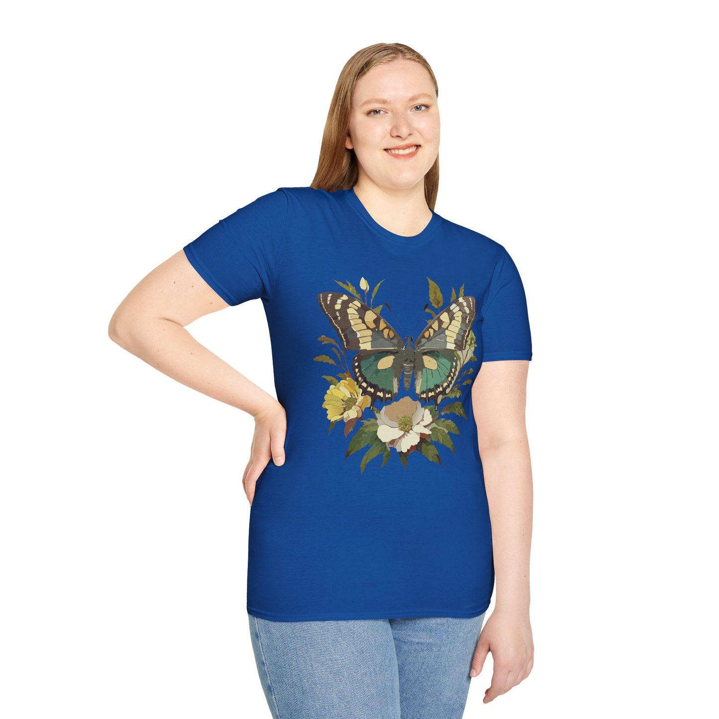 Butterfly Shirt Unisex Monarch Butterfly Tee Gildan Softstyle 64000 100 Percent Ring Spun Cotton