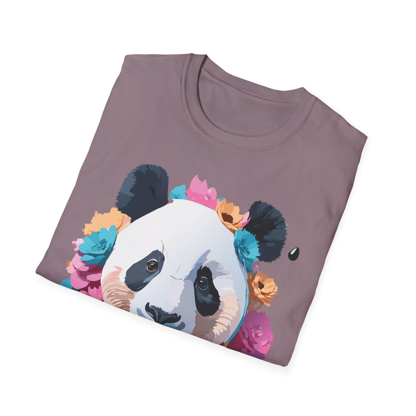 Unisex Panda Shirt Softstyle Cotton Tee For Everyday Wear With Cute Animal Print