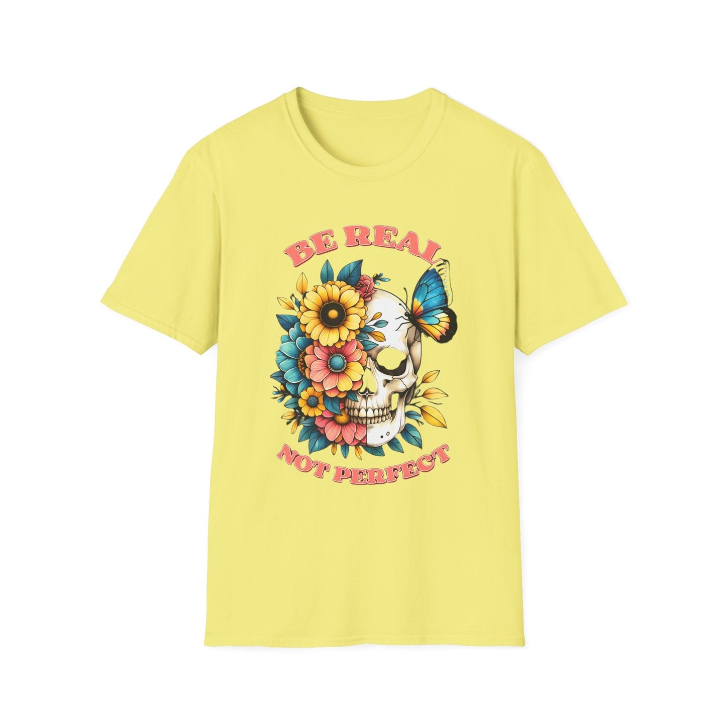 Gildan Skull Tee Shirt Unisex Skeleton Print Tee 100 Percent Ring Spun Cotton Softstyle
