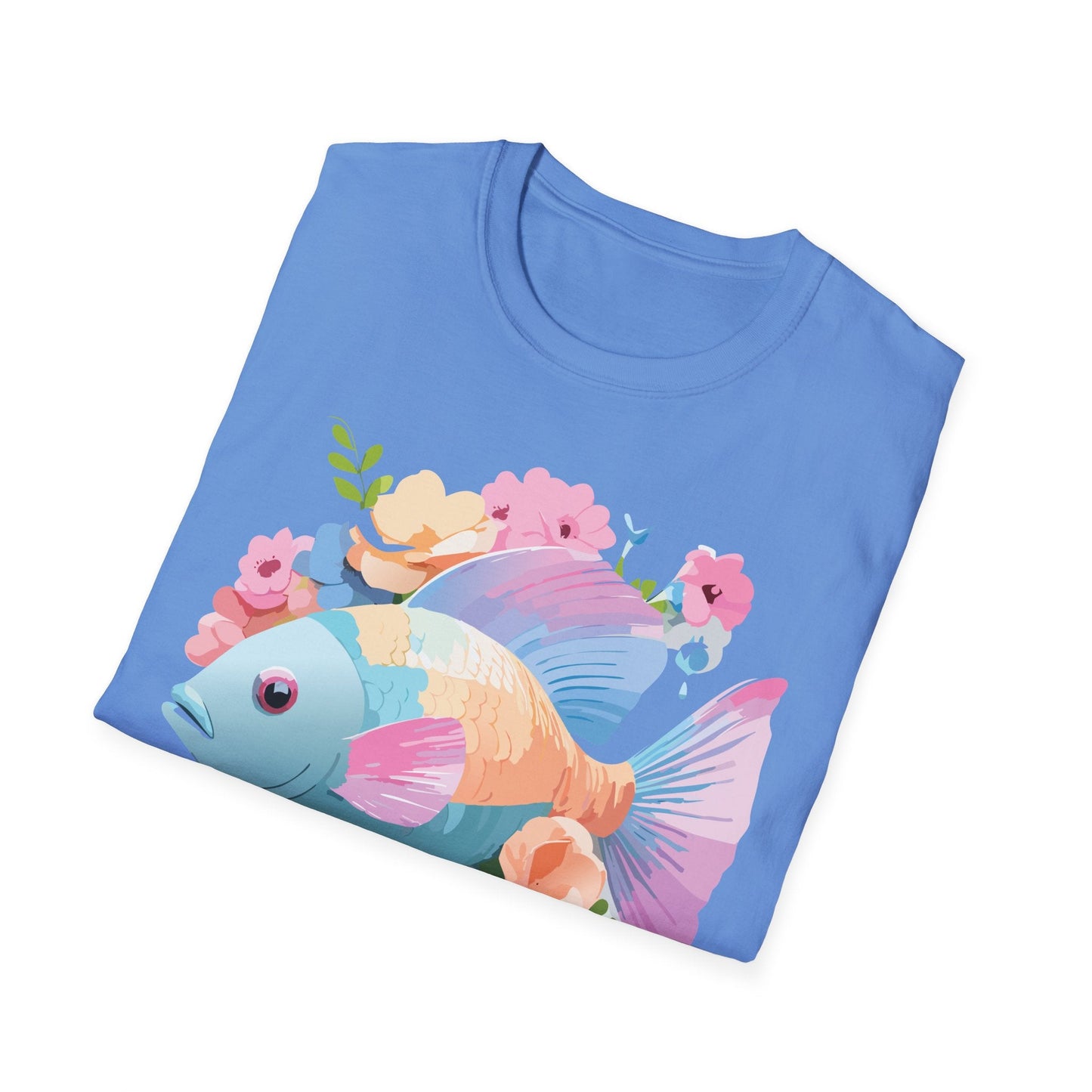 Fish Art Design Graphic Tee Unisex Short Sleeve T Shirt With Fish Artwork Premium Cotton