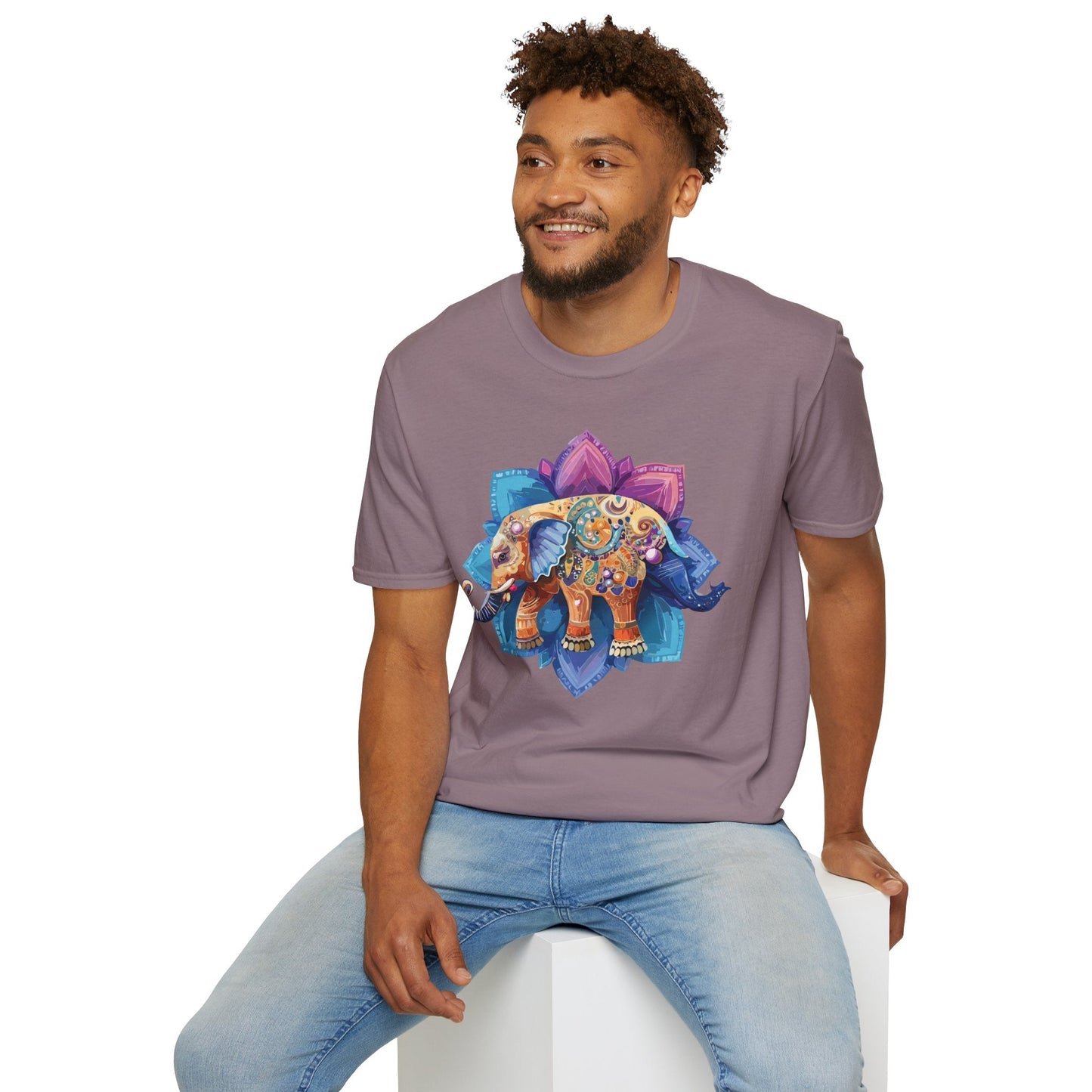 Unisex Elephant T Shirt Softstyle Gildan 64000 Cotton Tee For Animal Lovers And Collectors