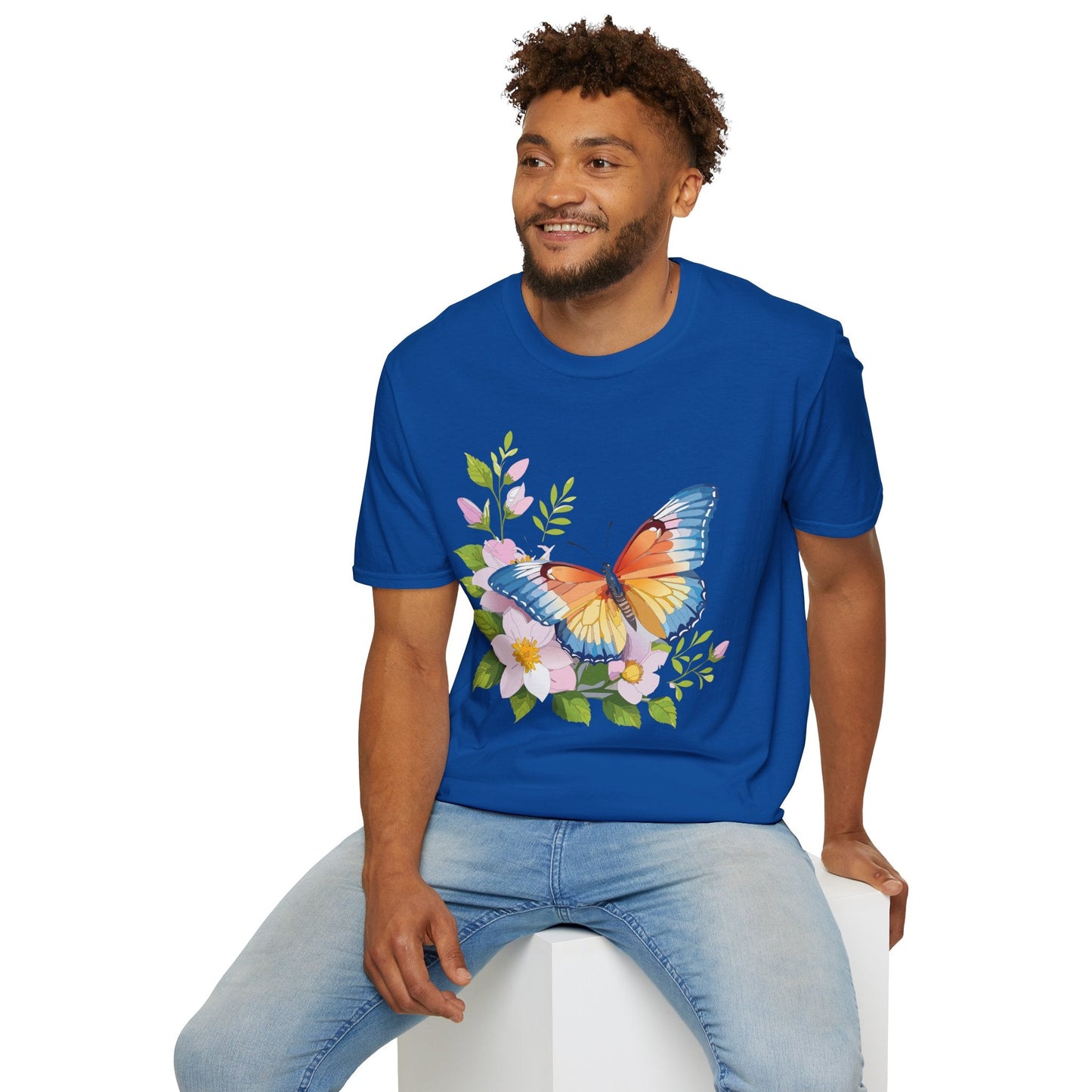 Butterfly T Shirt Unisex Monarch Design Gildan Softstyle 64000 Ring Spun Cotton Tee
