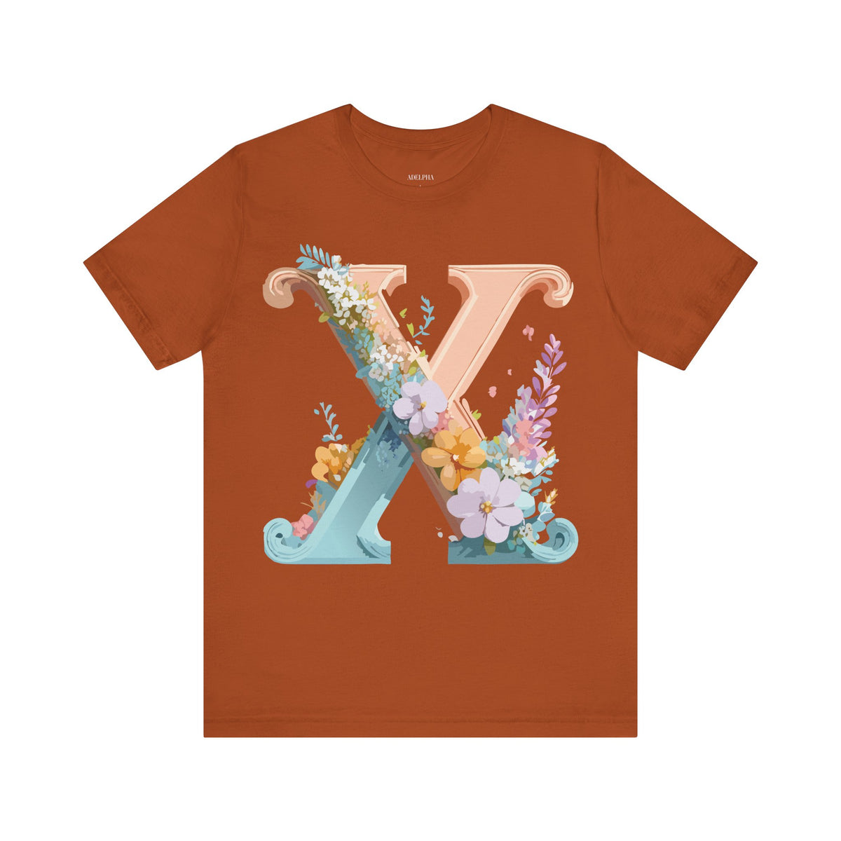 Letter X Graphic Unisex Cotton Bella+Canvas Tee with Art Letter Design