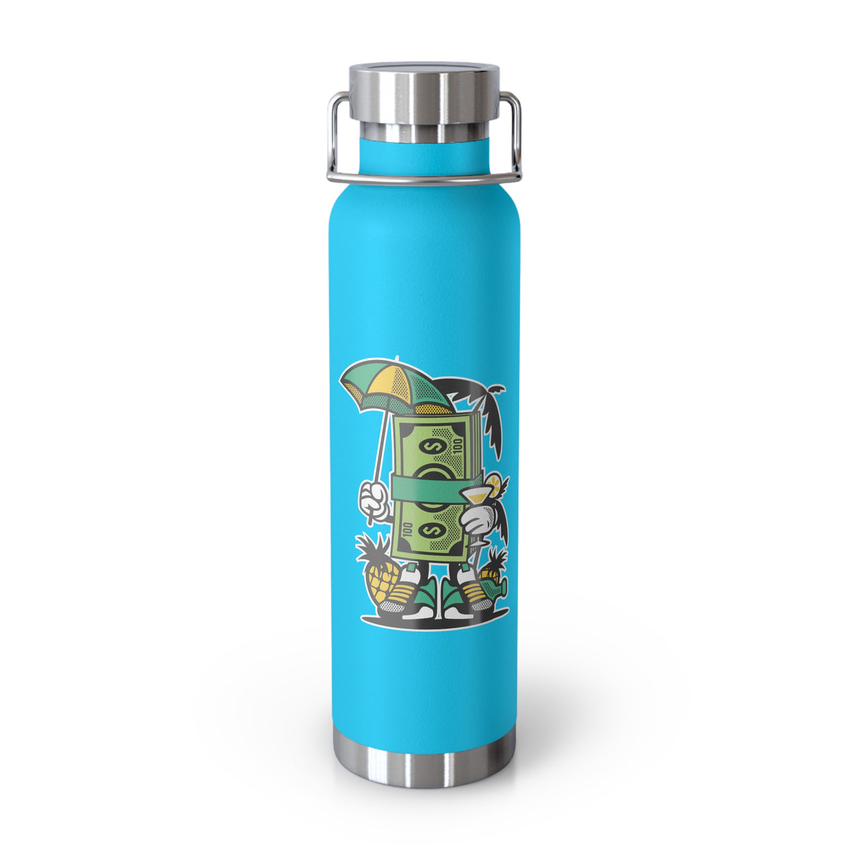 22oz Copper Insulated Water Bottle with Cartoon Design - CV100