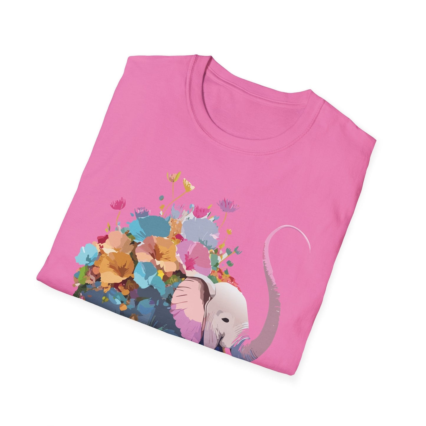 Elephant T Shirt Unisex Softstyle Cotton Tee With Animated Elephant Design Premium Comfort