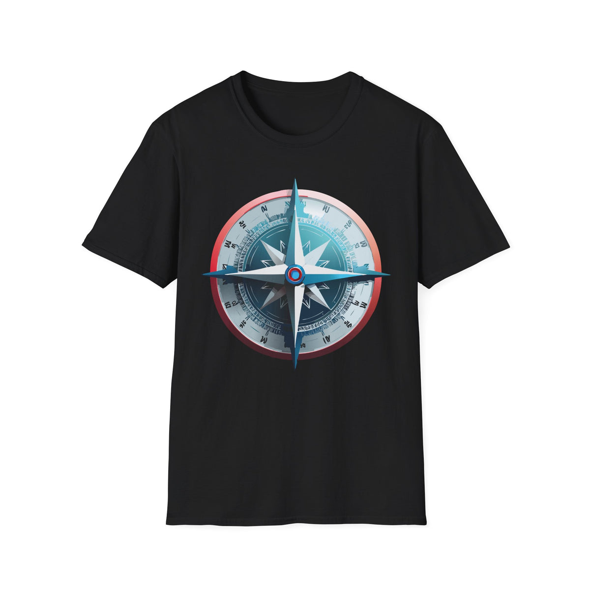 Nautical Compass Graphic T-Shirt | Vintage Compass Travel Graphic Design Unisex 100 Cotton Gildan T-Shirt