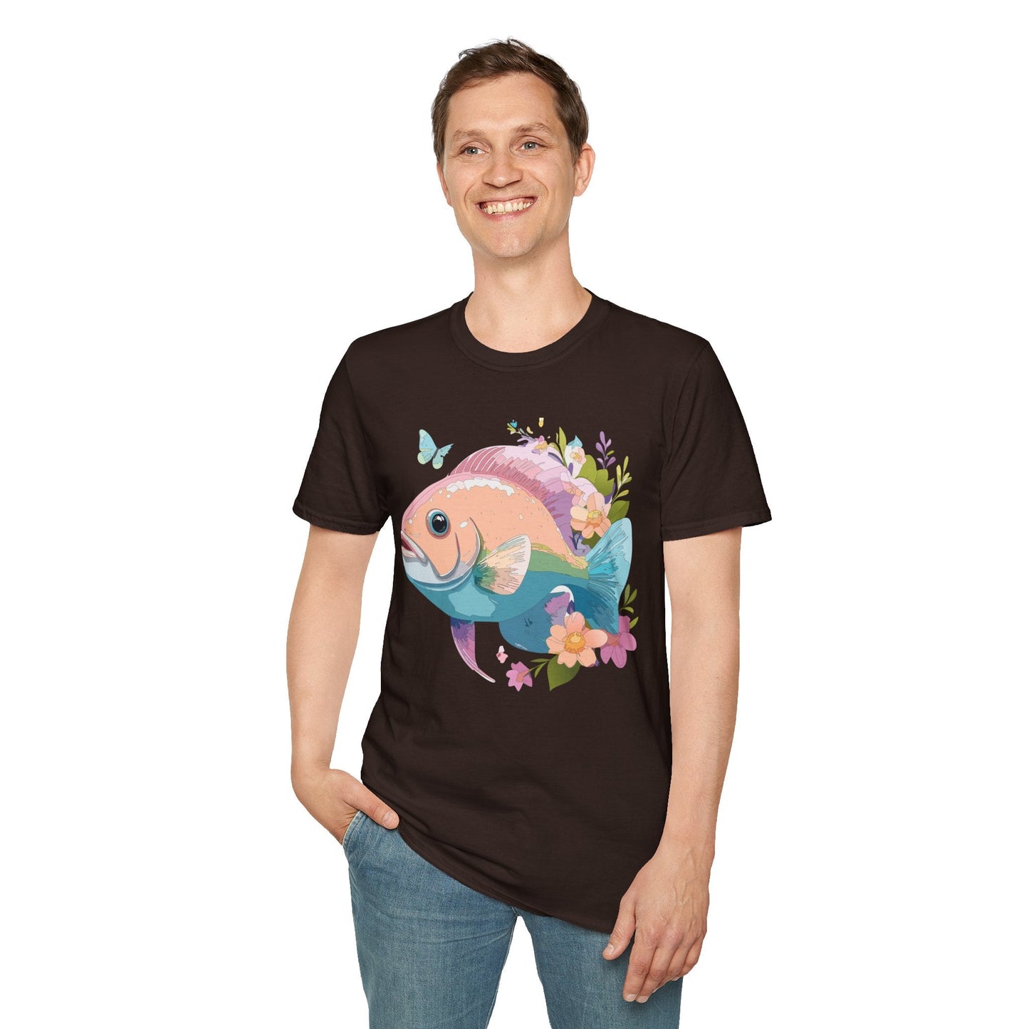 Fish Art Design Shirt, T Shirt with Fish, Graphic Shirt, Tee Shirt with Graphic Design, Shirt with Fish Graphic Art
