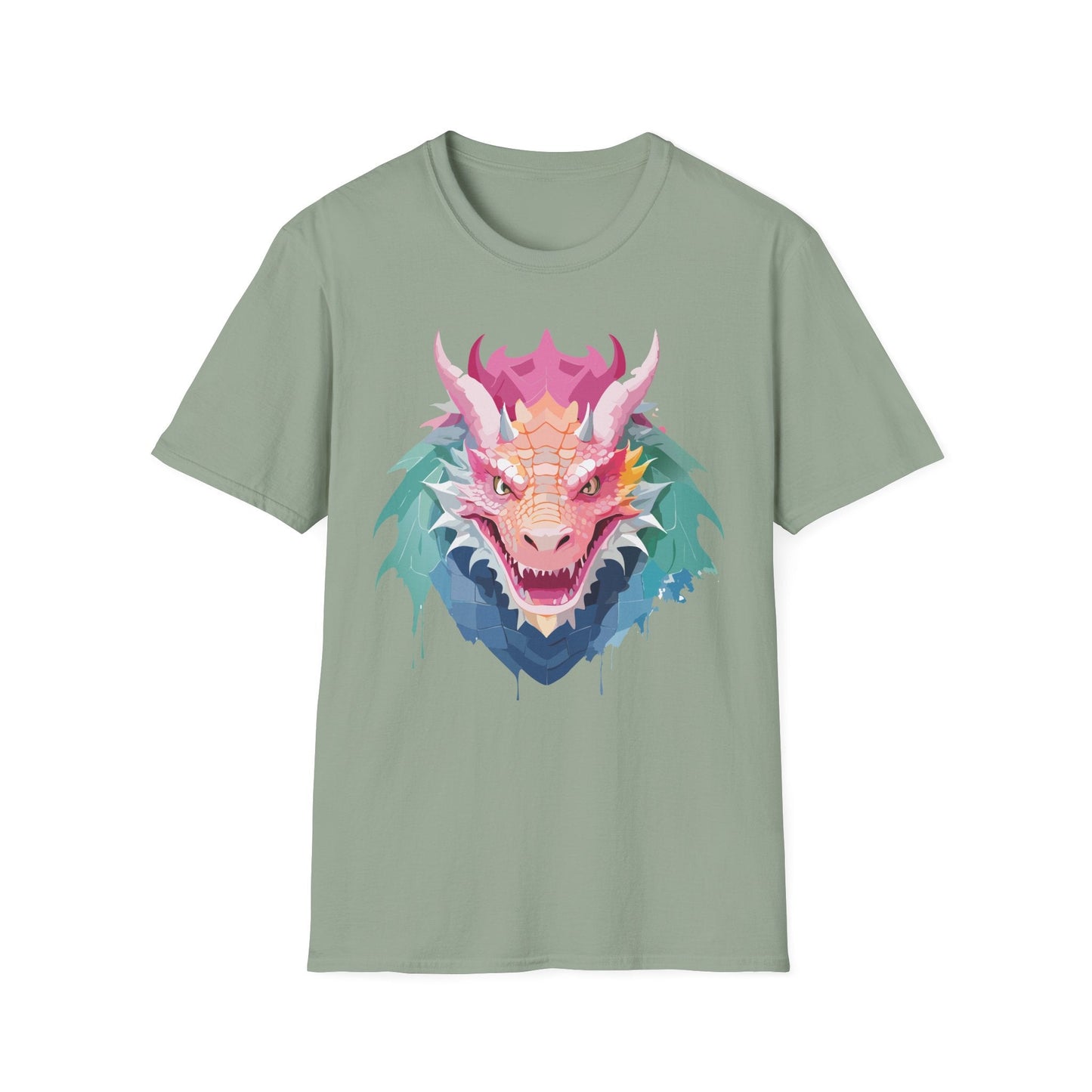 Dragon T Shirt Unisex Softstyle Cotton Tee With Animal Art Design Graphic Print Artwork