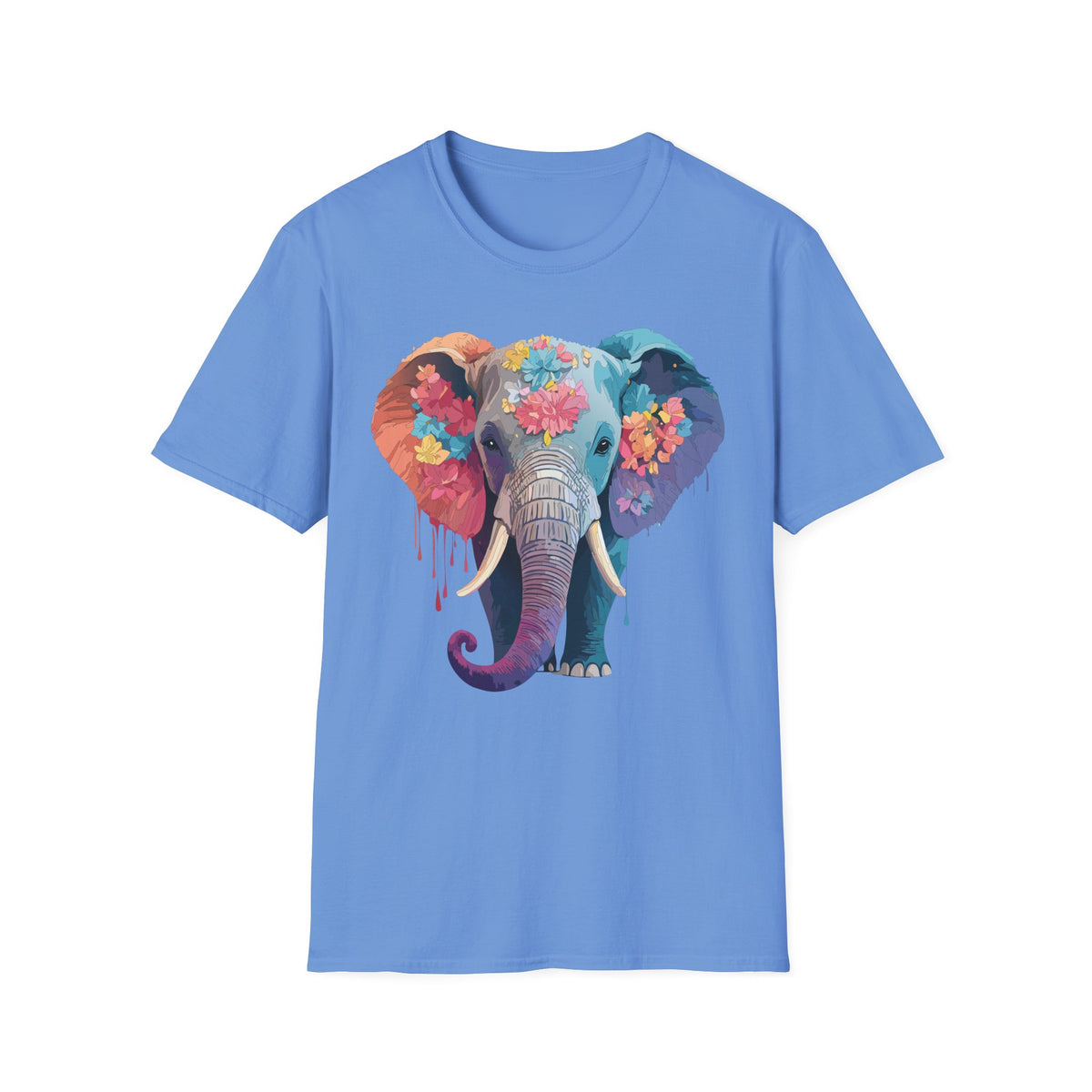 Colorful Floral Elephant T-Shirt | Watercolor Elephant Tee