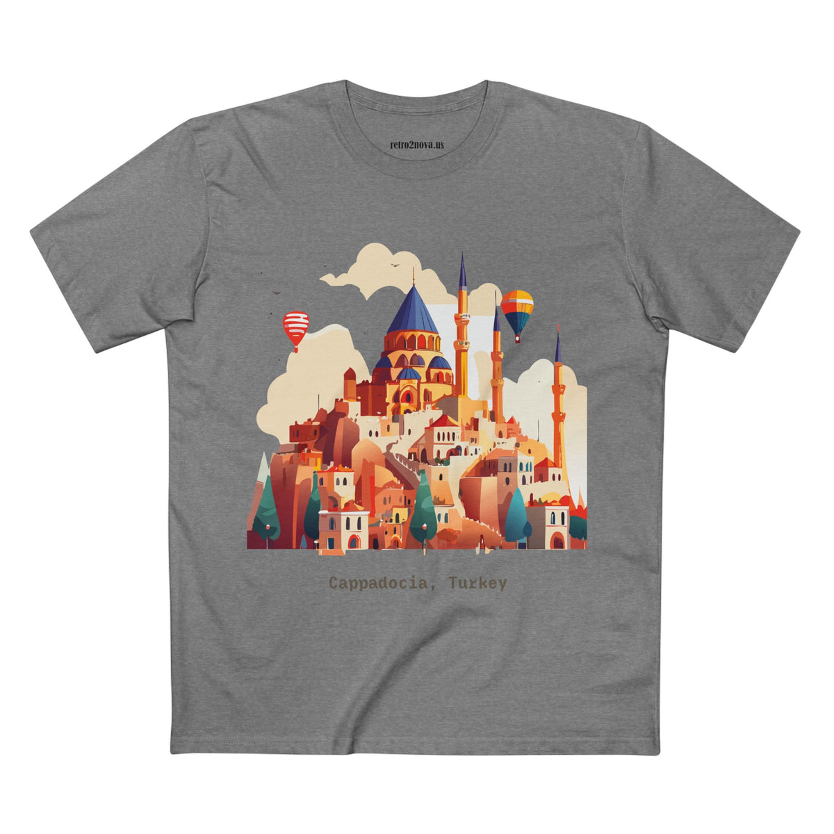 Cappadocia Turkey Illustration T-Shirt | Hot Air Balloons, Skyline