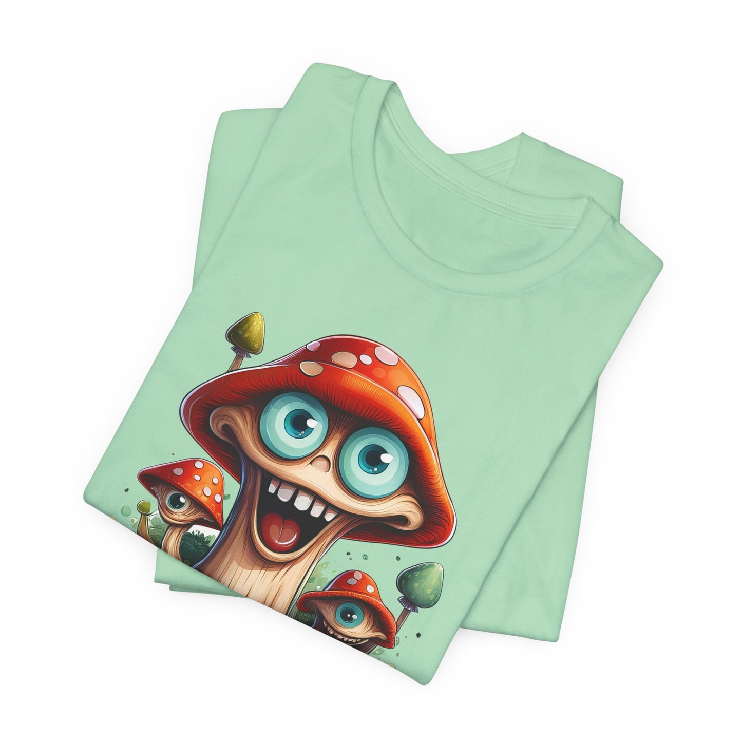 Cute Mushroom Graphic Tee, Fun Cartoon Shirt, Funny Mushroom Shirt, Cute Cartoon Tees, Graphic T-Shirt, Art Design T-Shirt