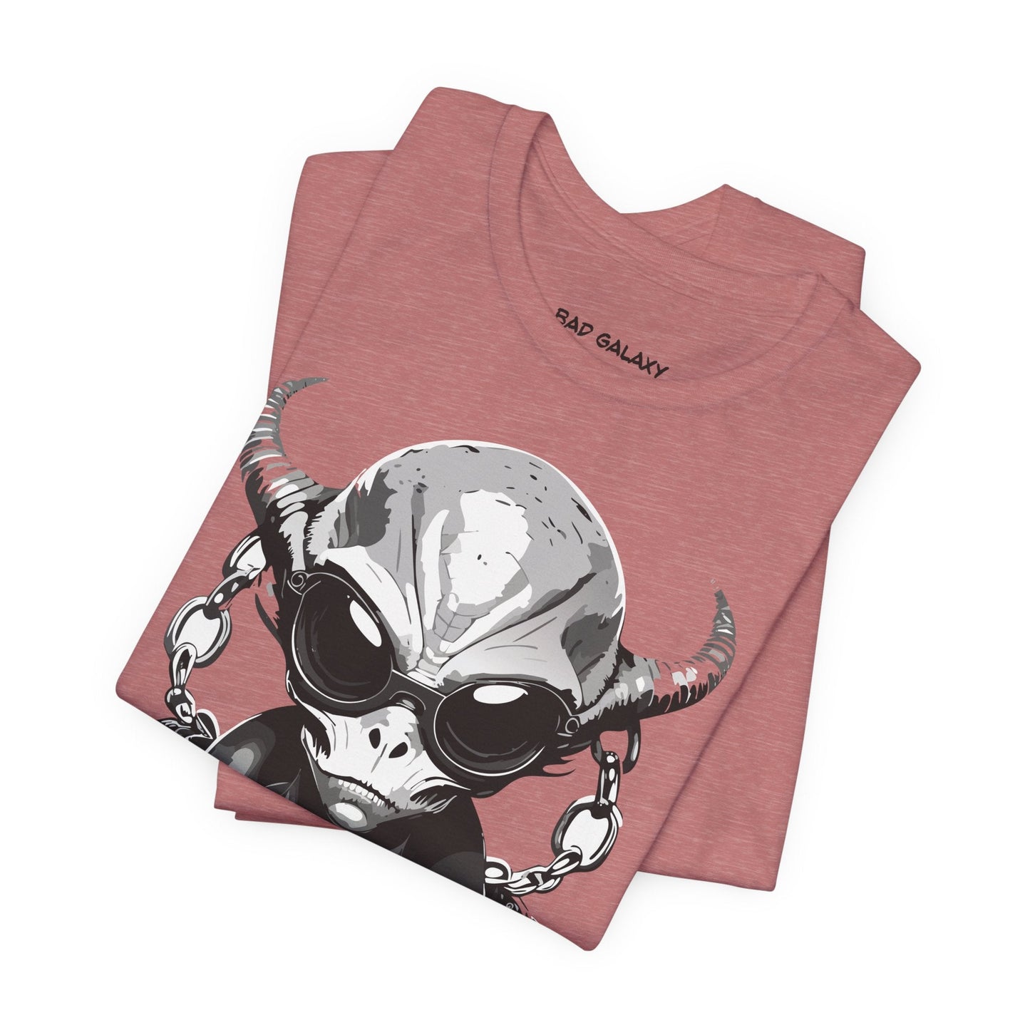 Tee Shirt With Alien From Bad Galaxy One Hundred Percent Cotton Lightweight USA Made With Eco Inks