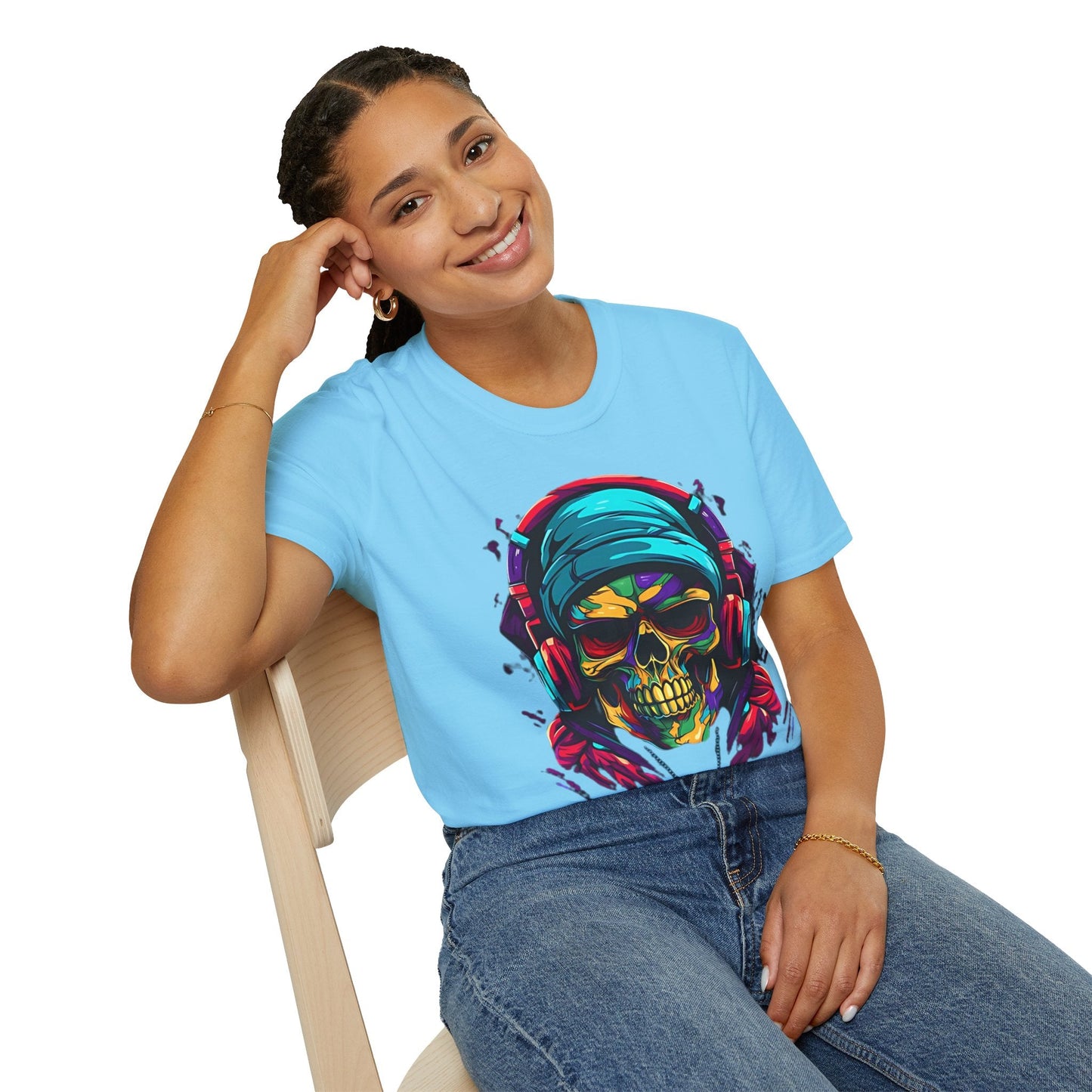 Skull T Shirt Unisex Skeleton Design Gildan Softstyle Cotton Tee for Men Women Durable