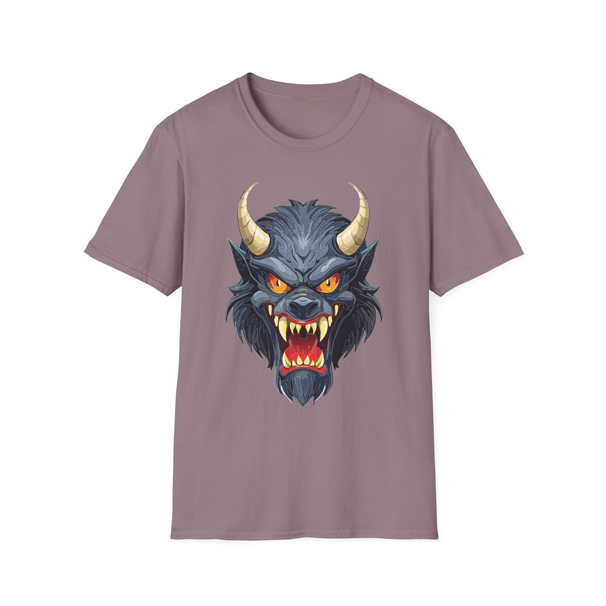 Demonic Wolf Monster Graphic T-Shirt Cartoon Graphic Tee Unisex 100 Cotton Gildan T-Shirt