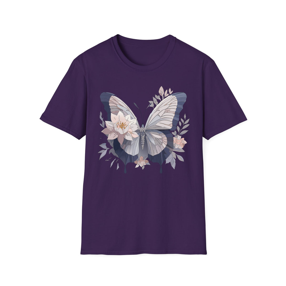 Floral Butterfly Flower Wings Graphic Design Unisex 100 Cotton Gildan T-Shirt