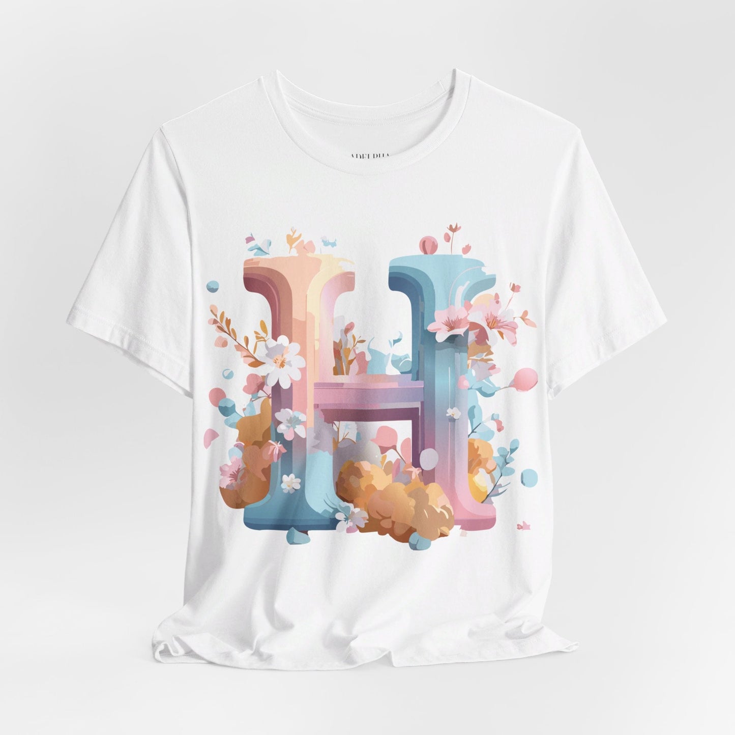 Letter H Graphic T Shirt Unisex Jersey Short Sleeve Tee By Adelpha Vintage Artwork