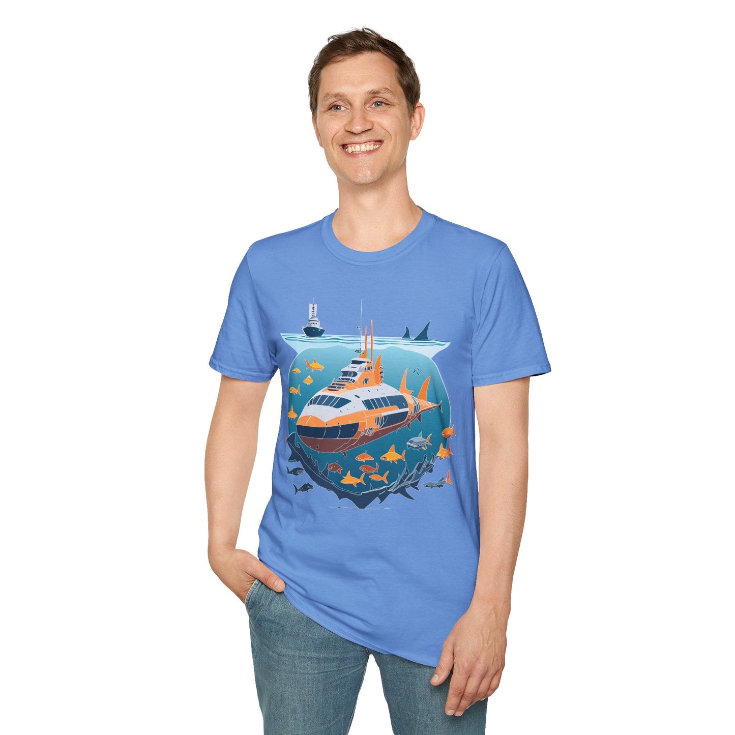 Ocean Tee Shirt Unisex Short Sleeve Gildan Softstyle 64000 Premium Comfort Ocean Artwork