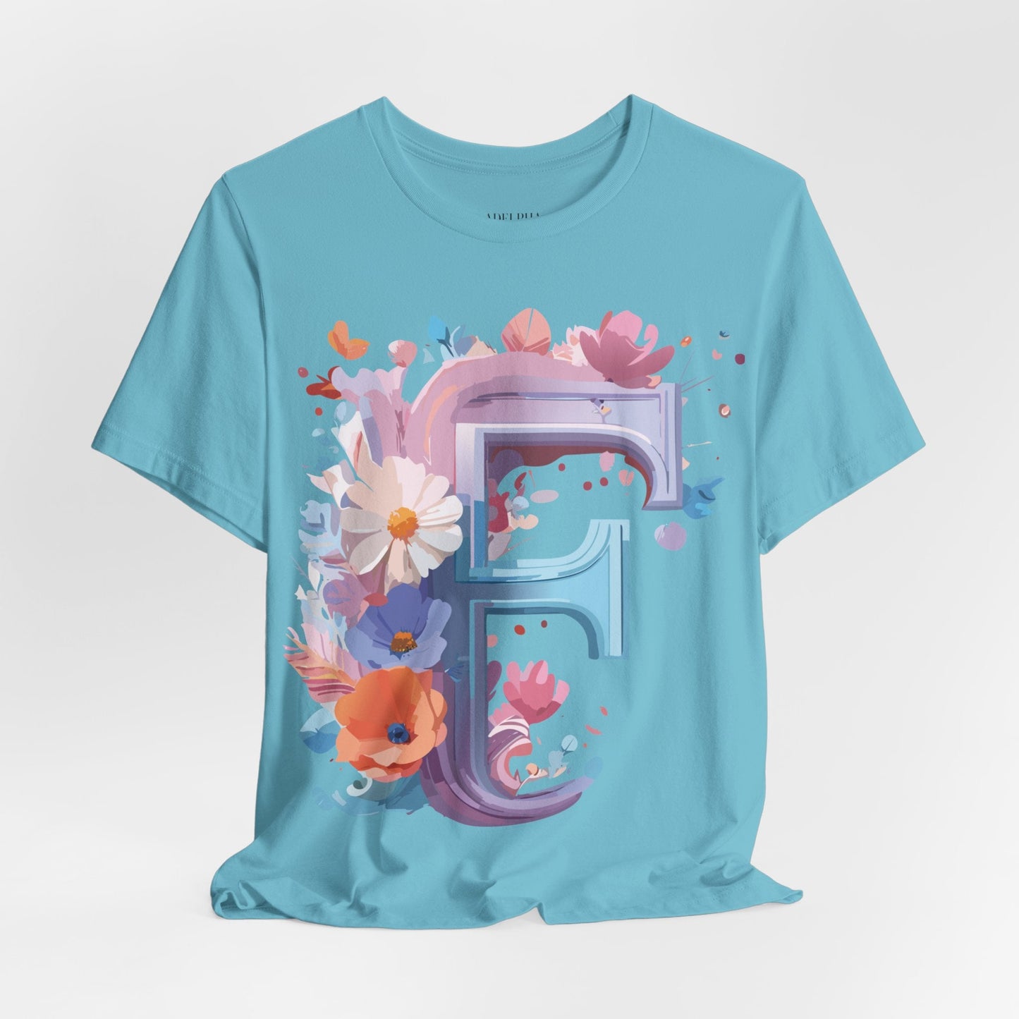 Letter F Graphic Tee Unisex Vintage Style Shirt Featuring Adelpha Artwork Premium Short Sleeve