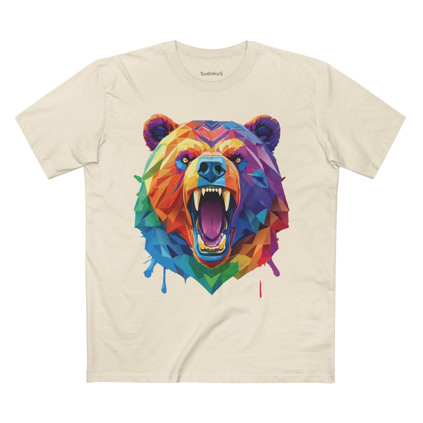 Bear Graphic Unisex 100 Cotton Staple Tee with Animal Design Artwork 20