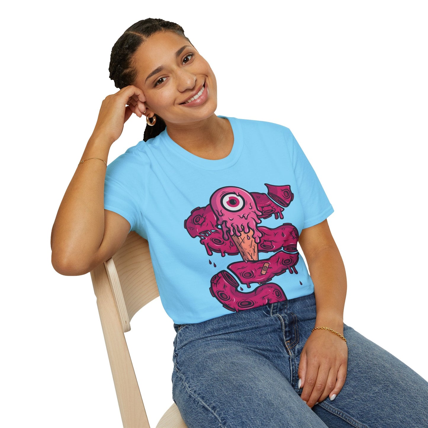 Cartoon T Shirt Animation Tee Funny Graphic Tee Unisex Gildan Softstyle Cotton 64000