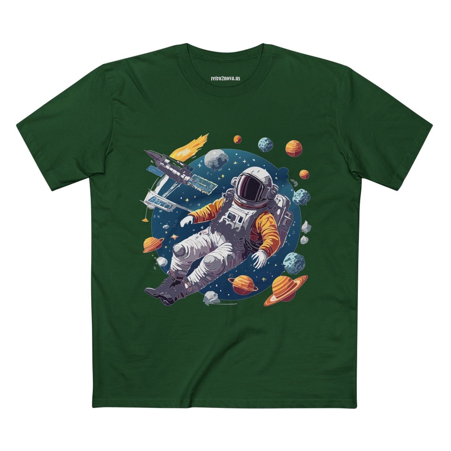 Cosmos Astronaut Shirt Unisex Premium Cotton Tee With Original Art Design By Retro2Nova