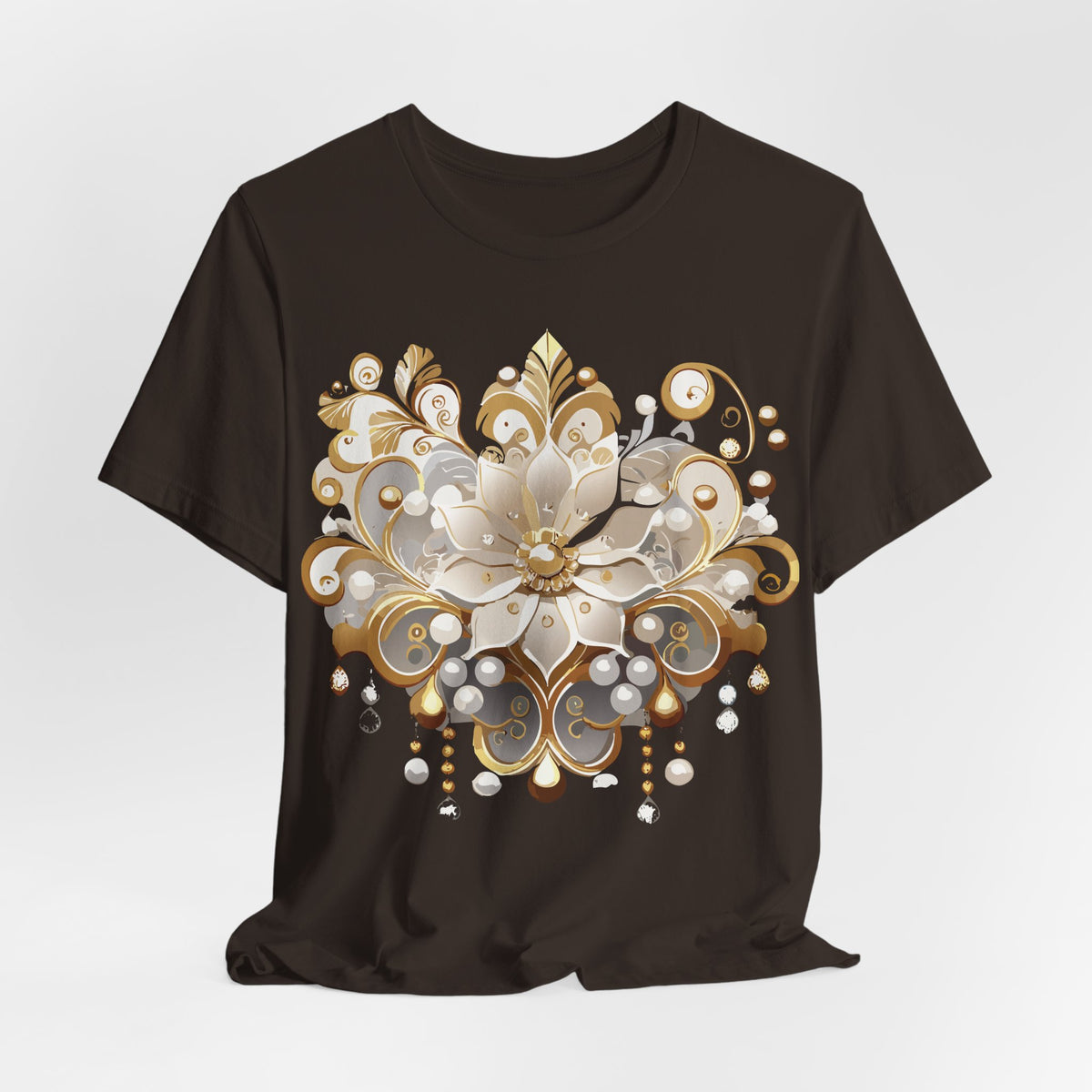 Jewelry Graphic Unisex Cotton Bella+Canvas Tee with Gemstones Art Design m48