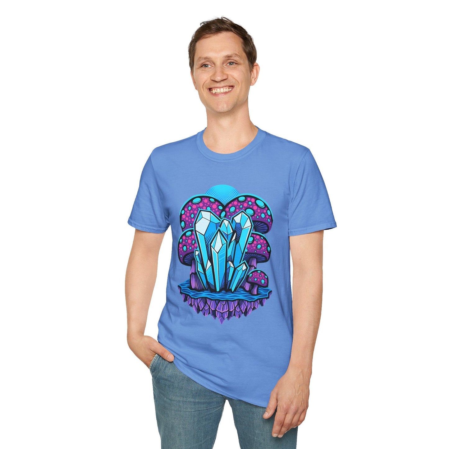 Mashroom Tee Shirt Softstyle Gildan 64000 100 Percent Ring Spun Cotton Breathable Funny Fungus