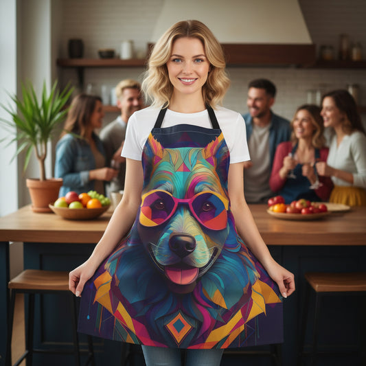 Dog 100% Polyester Stain-resistant 31.5 x 25.6  Art Print Canvas Apron 6