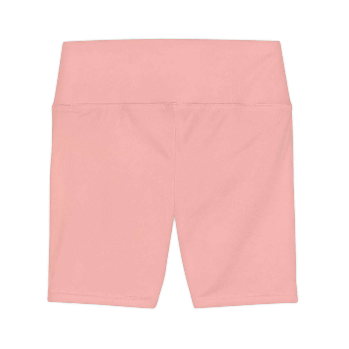 Powder Blush Rose Women's Pink High-Waist Workout Shorts — Seamless Biker Activewear