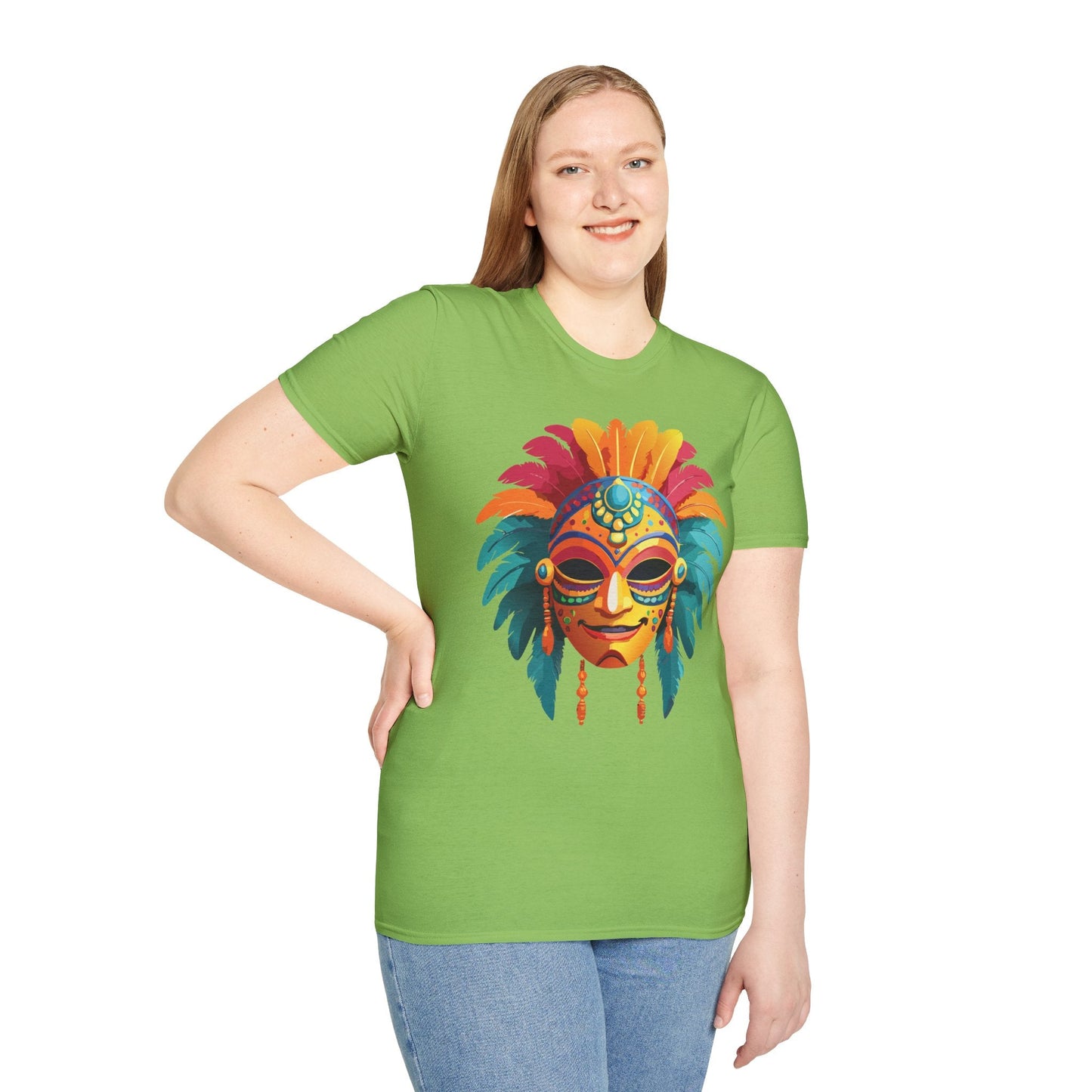 Mask Tee Shirt Unisex Softstyle Gildan 64000 100 Percent Ring Spun Cotton Masquerade Tee