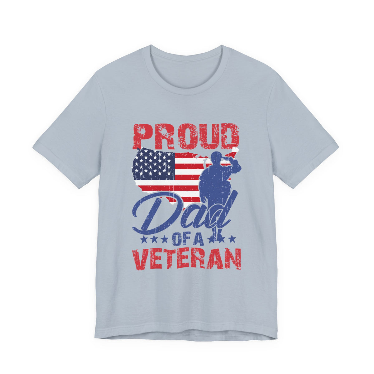 Proud Dad of a Veteran T-Shirt American Flag Veteran Dad Unisex Cotton Tee v9