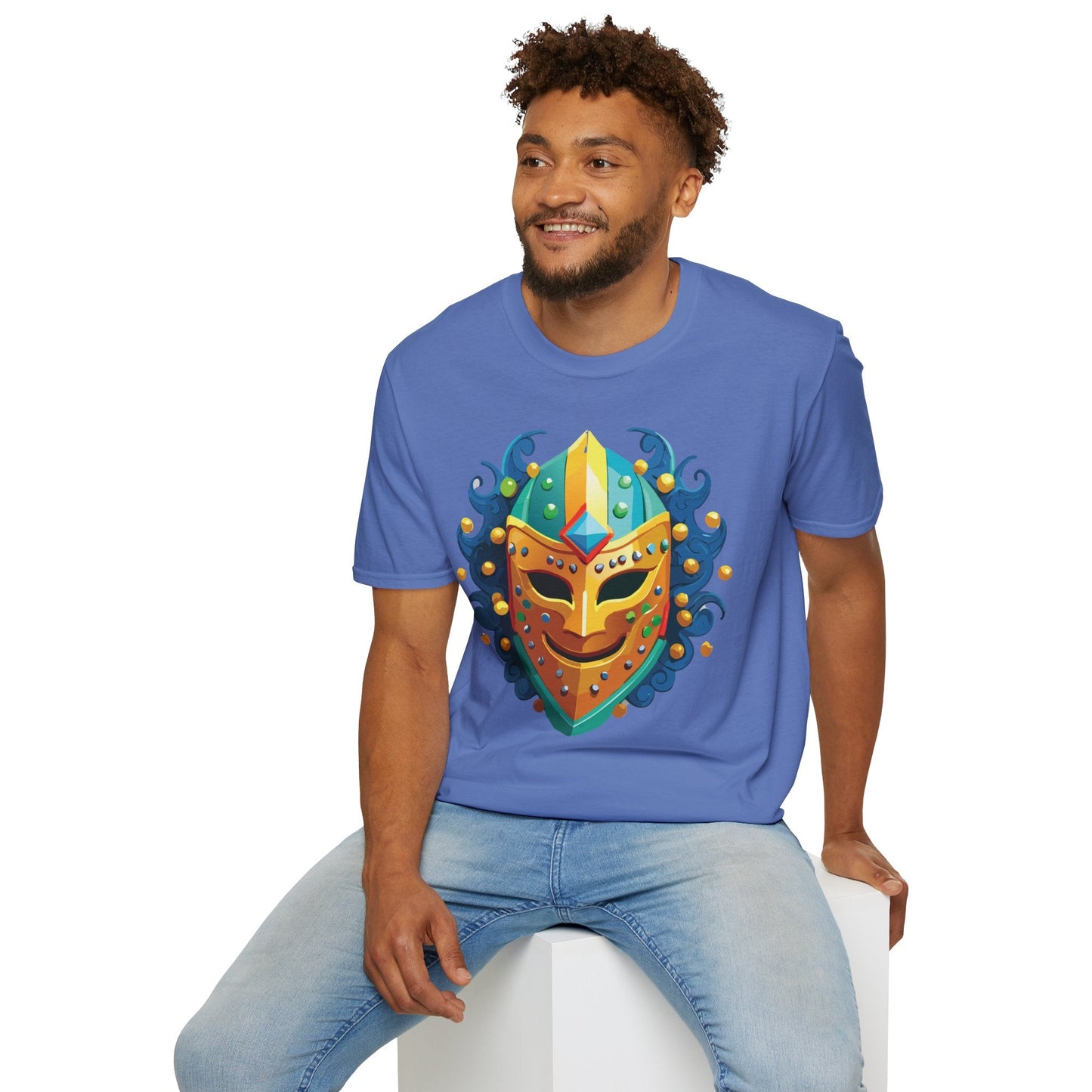 Mask Graphic Unisex Cotton Masquerade Design Artwork Tee 11