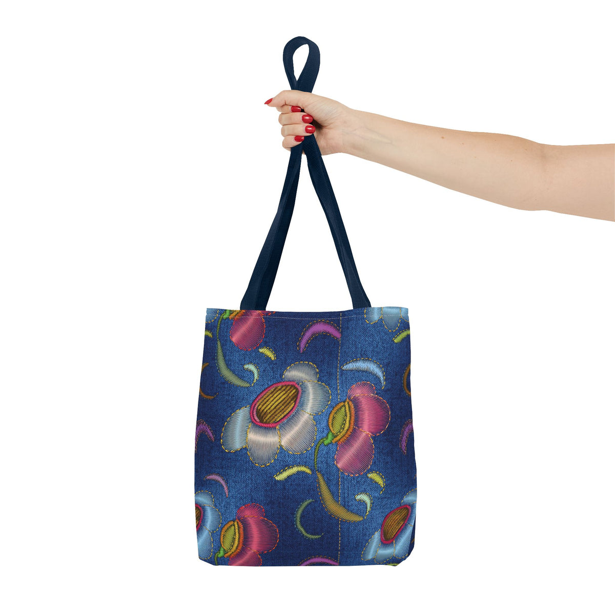Denim Fabric Imitation Print Unisex Canvas Bag Poly Spun 3 Sizes Tote Bag 165