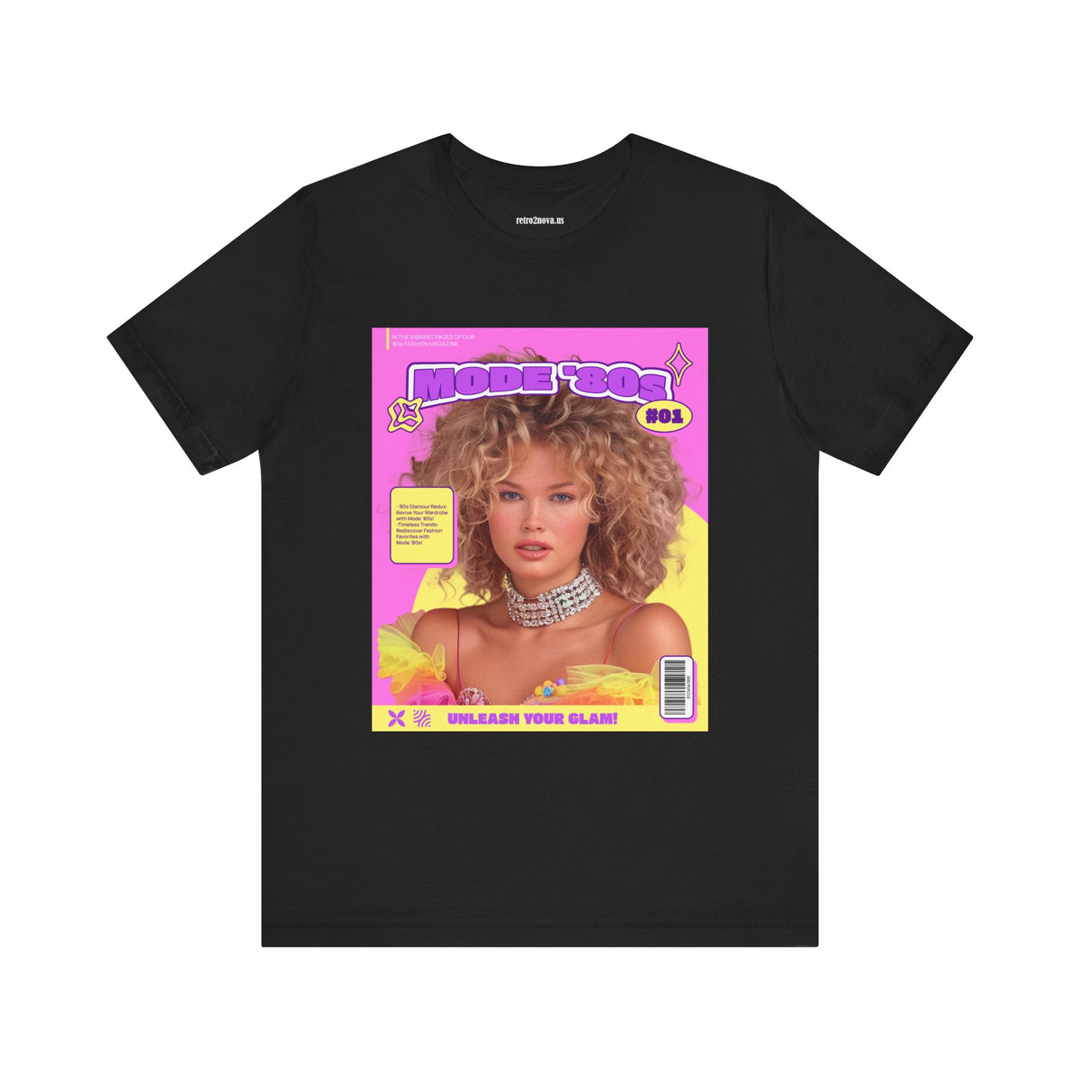 Magazine Cover Graphic Unisex Cotton Bella+Canvas Tee with Retro Poster ab31