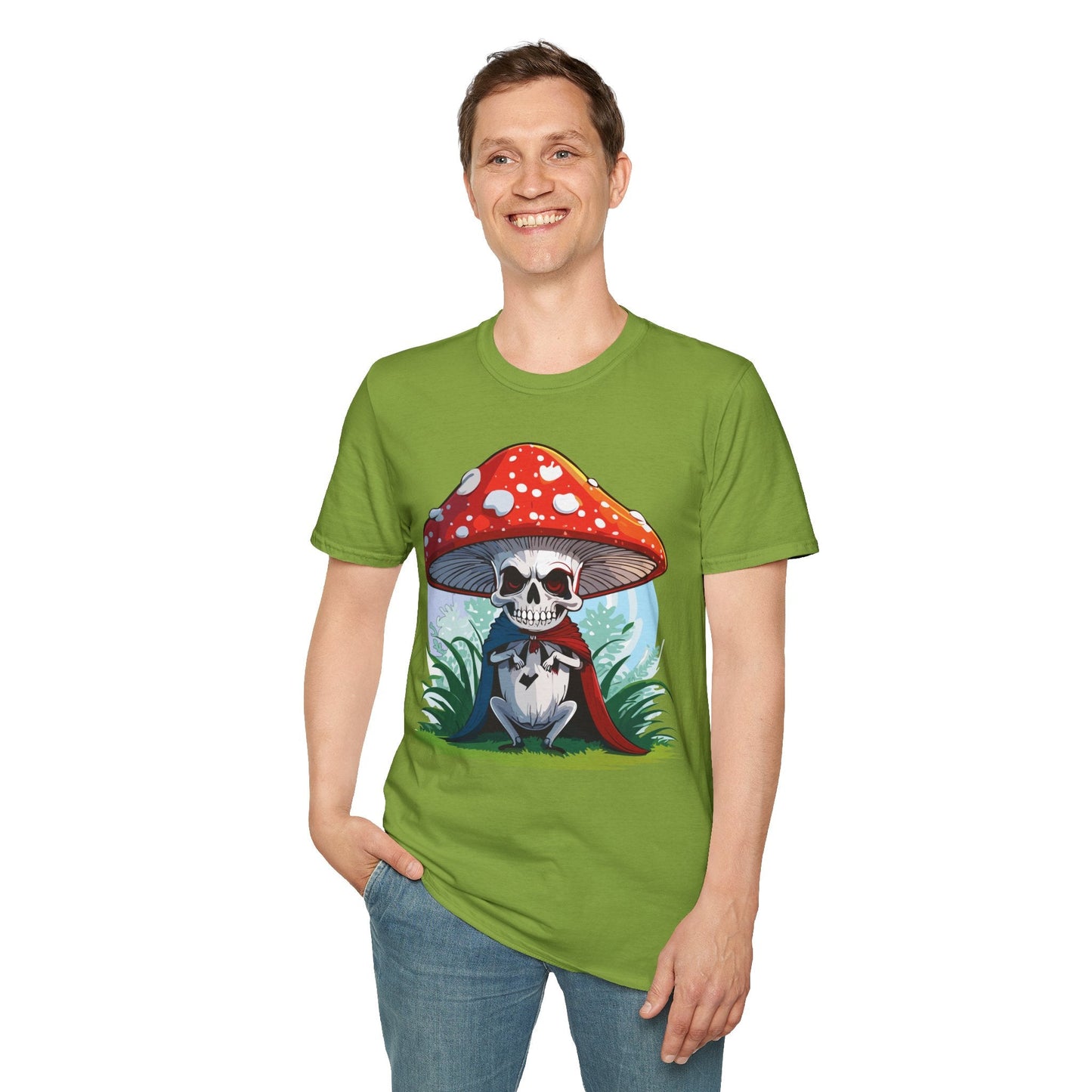 Mashroom Tee Shirt Unisex Gildan Softstyle Short Sleeve Cotton Tee With Funny Mashroom Graphic