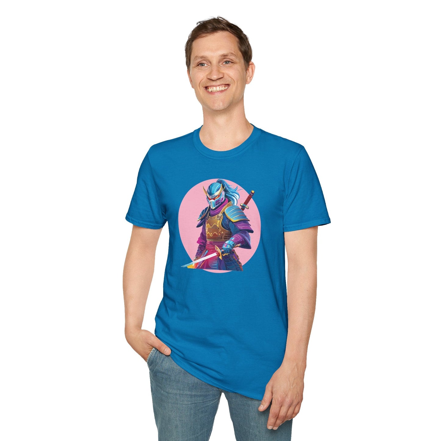 Samurai Themed Unisex Softstyle Tee Shirt Gildan 64000 100 Percent Ring Spun Cotton