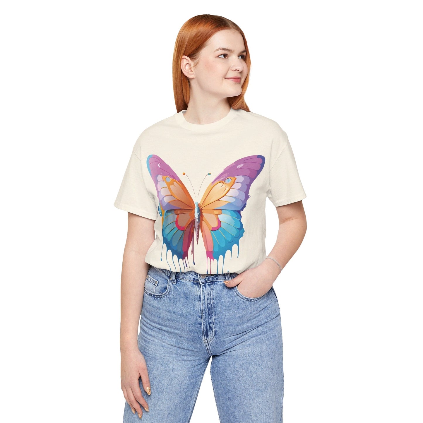 Butterfly Graphic Unisex 100 Cotton Lightweight Vintage Design Jersey Tee 91