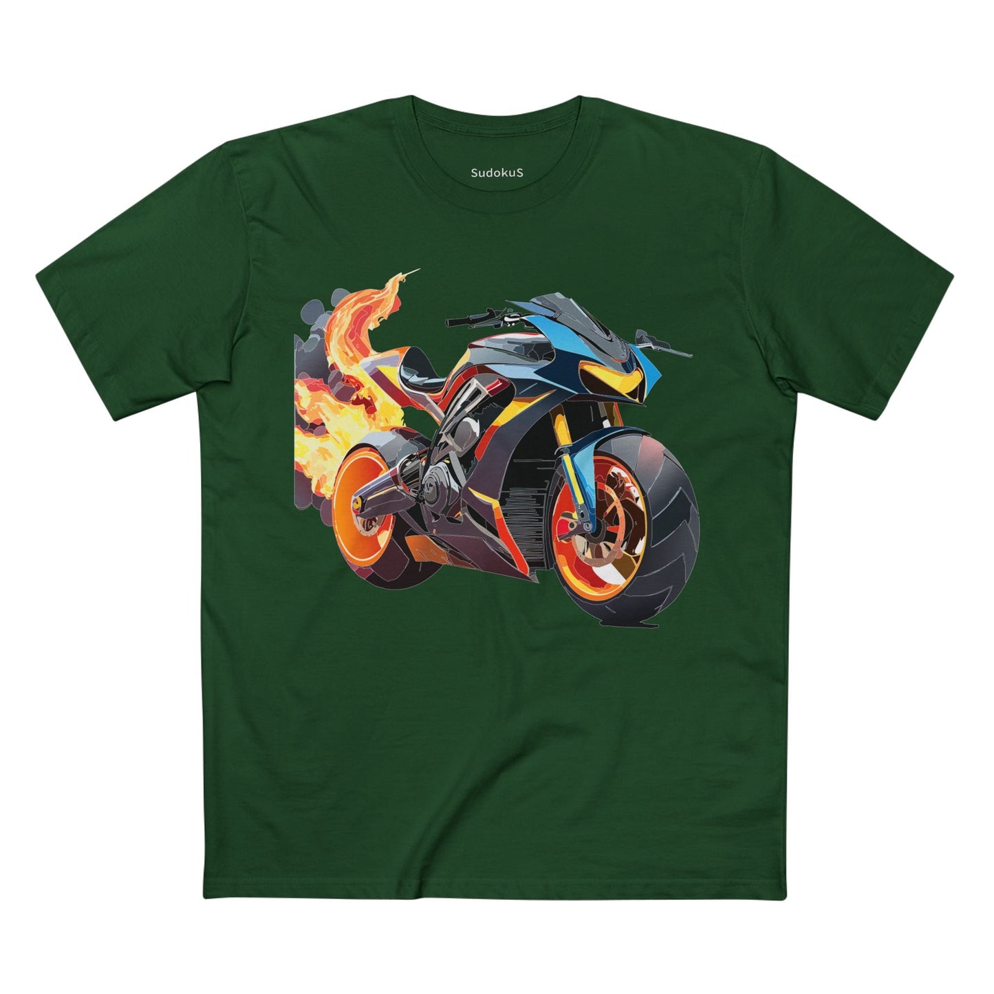 Moto Bike Graphic Unisex 100 Cotton Staple Tee 20