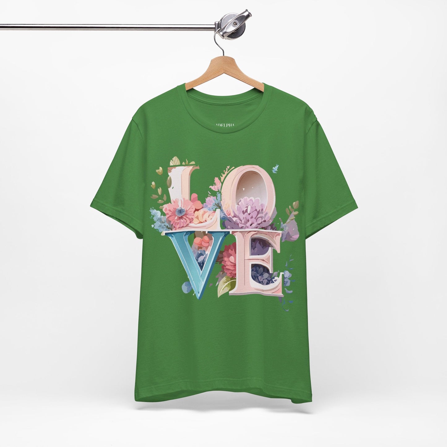Valentine Day Graphic Unisex 100 Cotton Vintage Artwork with Love and Flower Design Tee 42