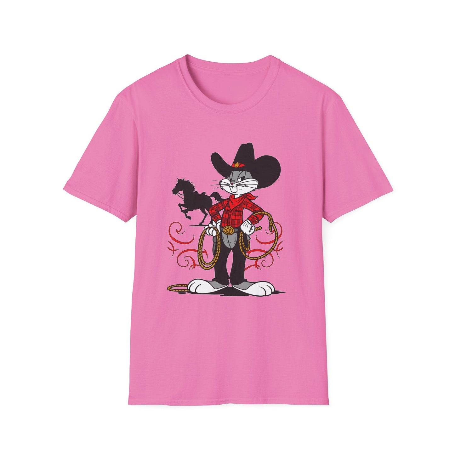 Bugs Bunny T Shirt Unisex Cartoon Tee Softstyle 64000 100 Percent Ring Spun Cotton